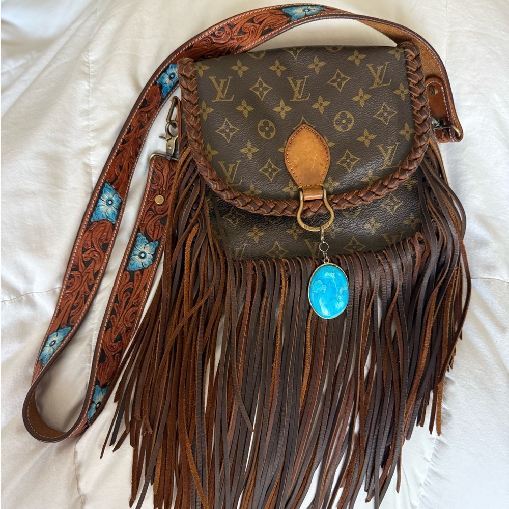 Elegant Brown Fringe Crossbody Bag